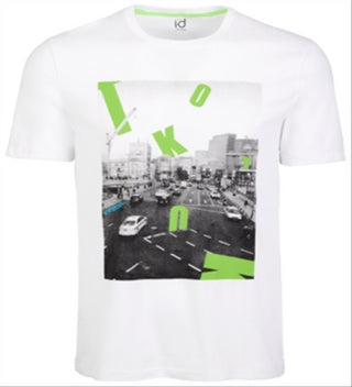 Camiseta gráfica masculina ID Ideology, branca, tamanho M