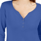 Camisa Henley Manga 3/4 Feminina Karen Scott Azul Tamanho M