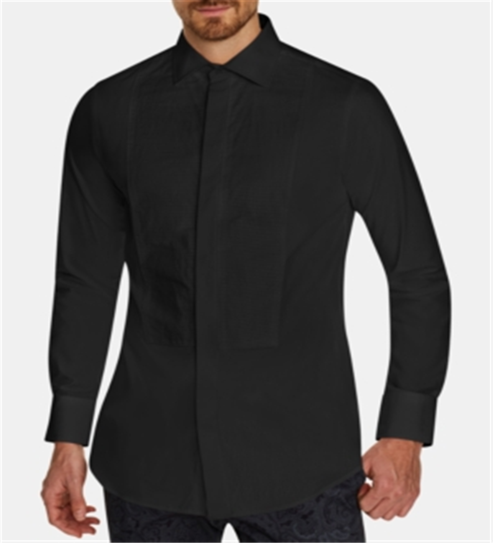 Camisa de smoking elástica slim fit masculina Tallia, preta, tamanho GG
