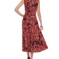 Vestido feminino Tommy Hilfiger estampado em jersey MIDI roxo tamanho 14