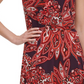 Vestido feminino Tommy Hilfiger estampado em jersey MIDI roxo tamanho 14