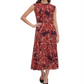 Vestido feminino Tommy Hilfiger estampado em jersey MIDI roxo tamanho 14