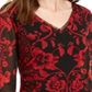 INC Top de malha estampado feminino pequeno vermelho tamanho pequeno S