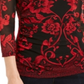 INC Top de malha estampado feminino pequeno vermelho tamanho pequeno S