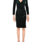 Vestido de coquetel feminino Torelana Velvet Faux Wrap da Lauren Ralph Lauren, verde, tamanho 8