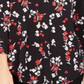 Blusa feminina Charter Club com estampa floral e decote em V, plissada, preta, tamanho grande
