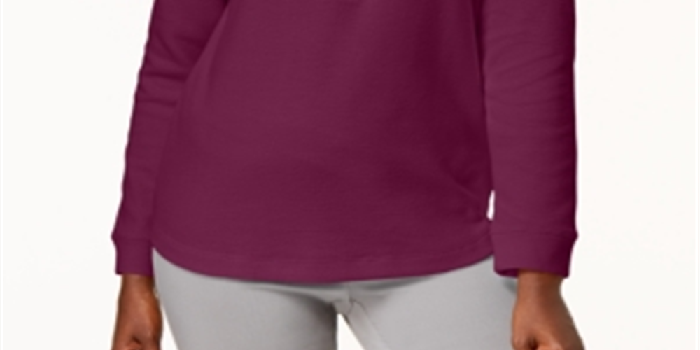 KAREN SCOTT Blusa feminina de manga comprida com fecho frontal e botões, roxa, tamanho XS