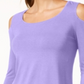 JM Collection Blusa feminina com ombros descobertos, roxa, tamanho extragrande