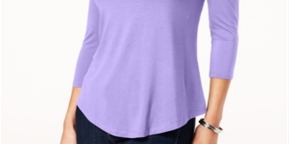 JM Collection Blusa feminina com ombros descobertos, roxa, tamanho extragrande