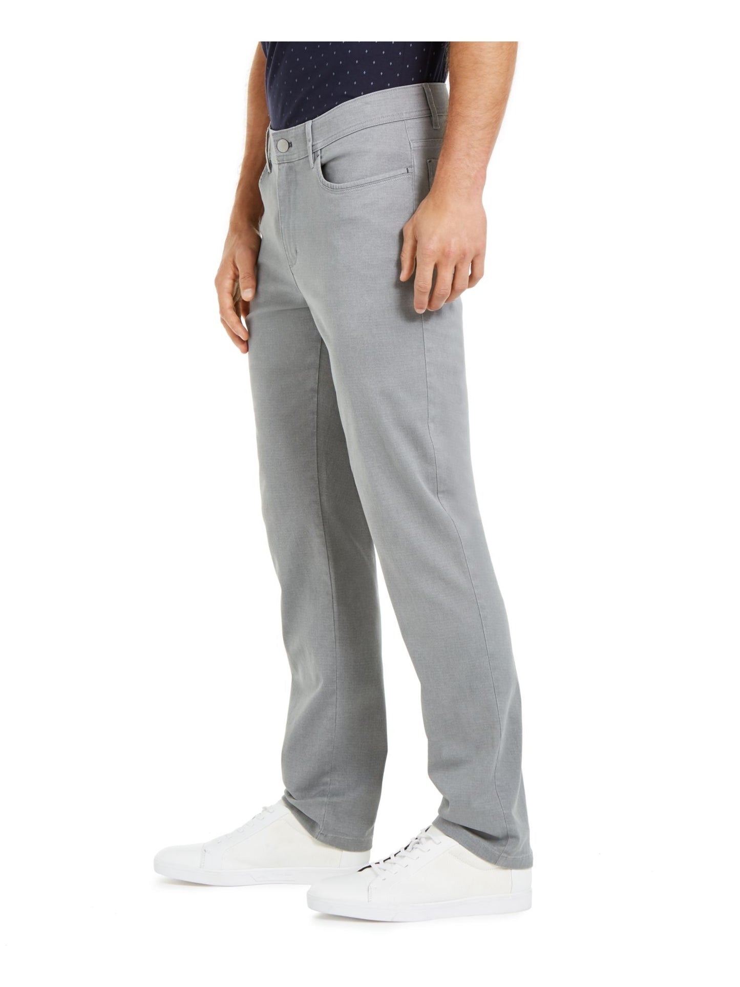 Calça elástica masculina Calvin Klein Slim cinza tamanho 34x34