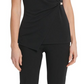 Top DKNY feminino com decote em V e sem mangas, preto, tamanho XL