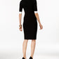 Vestido tubinho feminino Anne Klein manga curta comprimento até o joelho preto tamanho grande