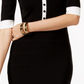 Vestido tubinho feminino Anne Klein manga curta comprimento até o joelho preto tamanho grande