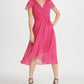 Vestido DKNY Feminino com Sobrepeliz e Cinto Rosa Tamanho 10
