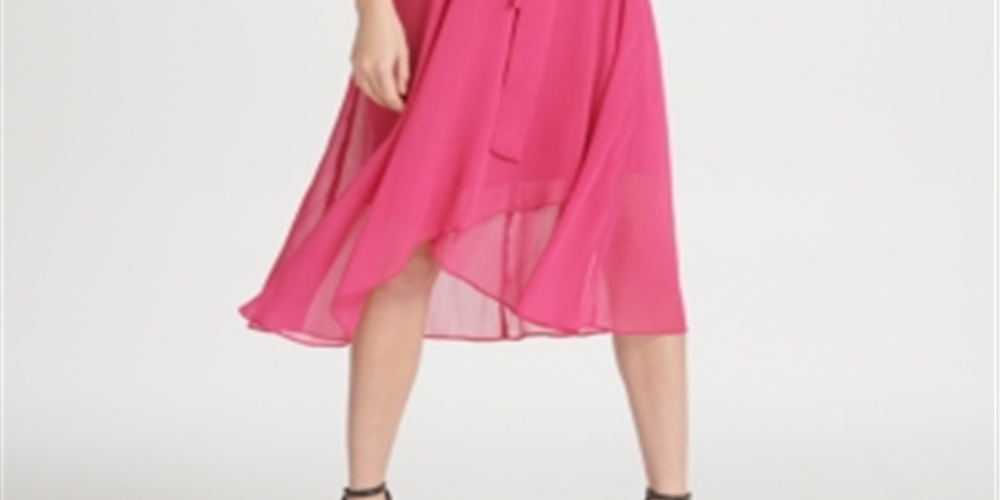 Vestido DKNY Feminino com Sobrepeliz e Cinto Rosa Tamanho 10