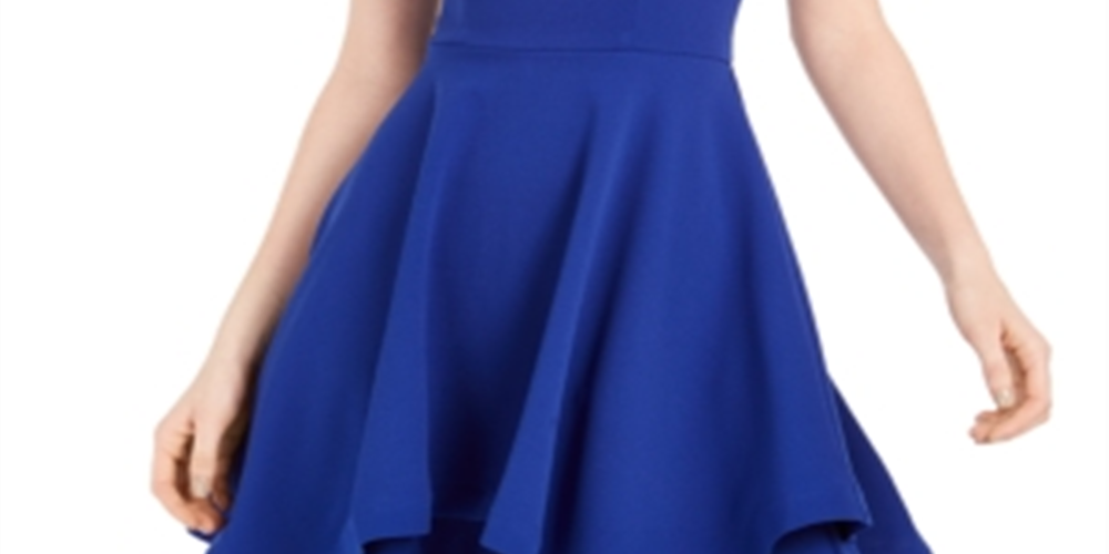 Vestido infantil em camadas com corte evasê Sequin Hearts, azul royal, tamanho 0
