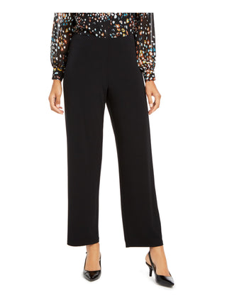 Calça feminina Alfani de malha casual com pernas largas, preta, tamanho XX-G