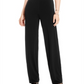 Calça feminina Alfani de malha casual com pernas largas, preta, tamanho XX-G