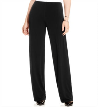 Calça feminina Alfani de malha casual com pernas largas, preta, tamanho XX-G