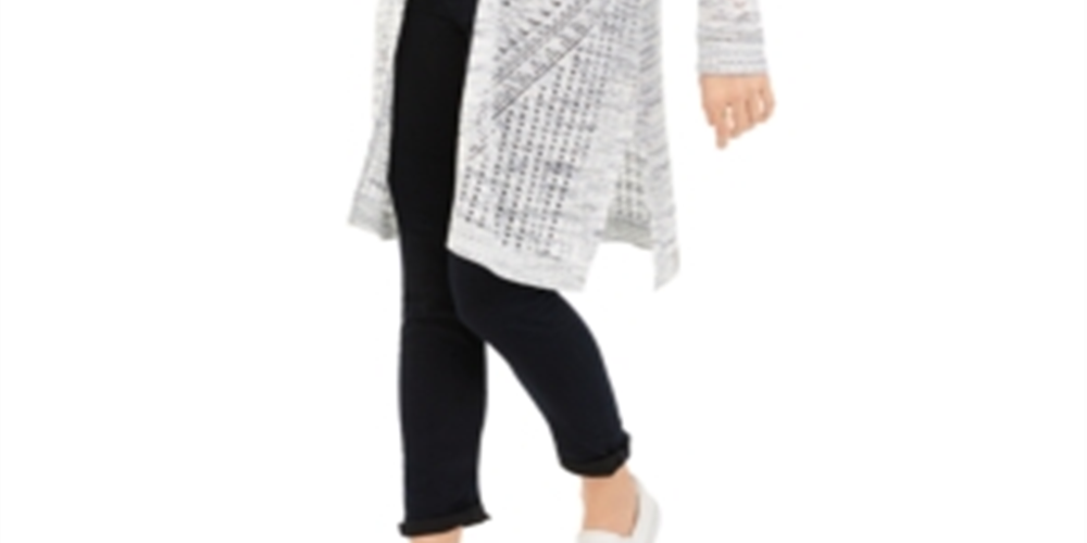 Cardigan Pointelle do Iot Juniors - Jeans Spacedye Azul Tamanho Grande