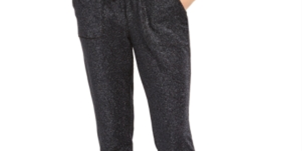 Calça jogger feminina INC International Concepts Sparkle preta tamanho XS