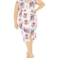 Vestido feminino com manga curta floral e decote em V abaixo do joelho CRAVE FAME, cor marfim, tamanho 2X