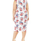 Vestido feminino com manga curta floral e decote em V abaixo do joelho CRAVE FAME, cor marfim, tamanho 2X
