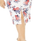 Vestido feminino com manga curta floral e decote em V abaixo do joelho CRAVE FAME, cor marfim, tamanho 2X