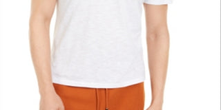 Camiseta listrada camuflada de malha masculina INC, branca pura, tamanho XXL