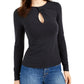 Blusa feminina Guss Kerryn de malha com recortes, azul, tamanho grande