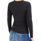 Blusa feminina Guss Kerryn de malha com recortes, azul, tamanho grande