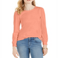 Charter Club Supima Puff-Sleeve Top Feminino Rosa Tamanho P