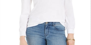 Charter Club Supima Puff-Sleeve Top Feminino Branco Tamanho XS