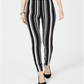 Calça listrada feminina INC Petite Pull-on Urban Jungle preta tamanho 16 P