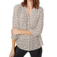 Blusa plissada de chiffon pintuck feminina NYDJ marrom tamanho XS