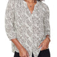 Blusa plissada de chiffon pintuck feminina NYDJ marrom tamanho XS