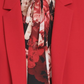 Blazer feminino franzido DKNY para usar no trabalho, jaqueta vermelha, tamanho 14P
