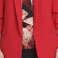 Blazer feminino franzido DKNY para usar no trabalho, jaqueta vermelha, tamanho 14P