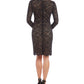Vestido tubinho de manga comprida feminino KAREN KANE, preto, combo tamanho G