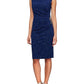Vestido tubinho abaixo do joelho sem mangas feminino Alex Evenings, azul, tamanho 8