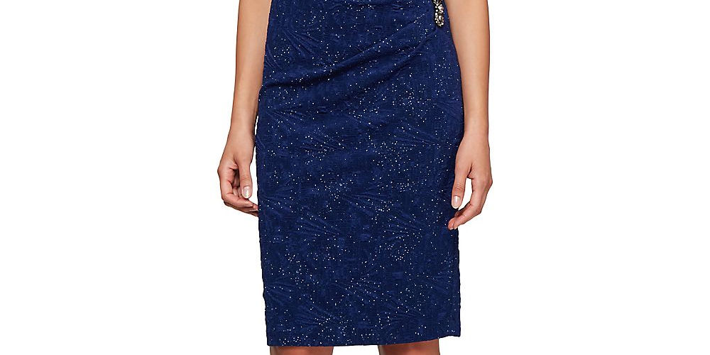 Vestido tubinho abaixo do joelho sem mangas feminino Alex Evenings, azul, tamanho 8