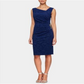 Vestido tubinho abaixo do joelho sem mangas feminino Alex Evenings, azul, tamanho 8