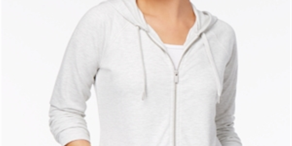 Jaqueta feminina com zíper frontal estilo &amp; co, cinza, tamanho M