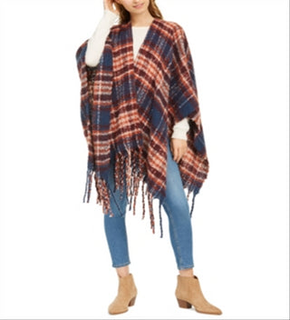 Topper feminino com franjas escovadas Charter Club azul-marinho, multicolorido, tamanho único