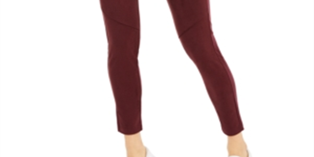Leggings Rewash Juniors com frente em camurça sintética e ponte em malha vermelha, tamanho médio