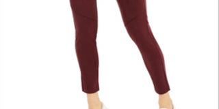 Leggings Rewash Juniors com frente em camurça sintética e ponte em malha vermelha, tamanho médio