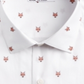 Camisa social masculina Bar IIII Slim Fit Stretch com estampa de cabeça de raposa, branca, tamanho GG