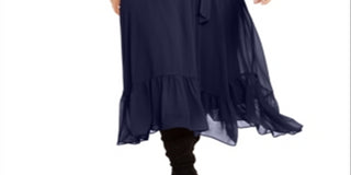 Vestido feminino plus size com botões frontais, azul, tamanho 3X, da coleção Ny