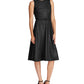 Vestido de festa feminino Ralph Lauren, sem mangas, com decote joia, abaixo do joelho, ajuste folgado, tamanho 12, preto