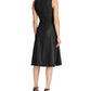Vestido de festa feminino Ralph Lauren, sem mangas, com decote joia, abaixo do joelho, ajuste folgado, tamanho 12, preto